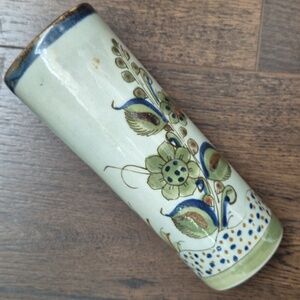 Tonala Vase Ken Edwards, Signed. Flowers Bird And Butterfly.